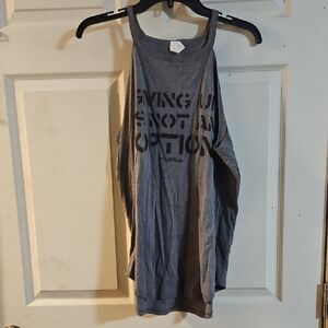 #CLUBFITWEAR GIVING UP IS NOT AN OPTION ROCKSTAR TANK: GRAY: OK CONDITION: SZ XL